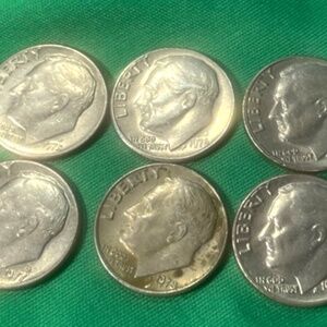 6 Rare Sue Roosevelt Dimes-1973/74/75/76/77/78 ##205914811191